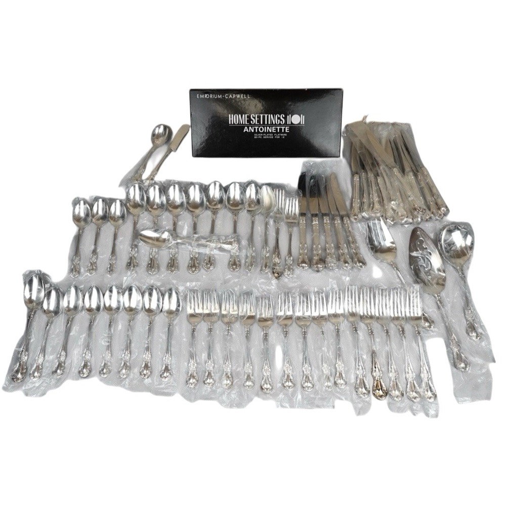 Vintage Emporium Capwell Silver Plated Flatware Set Antoinette Japan Incomplete